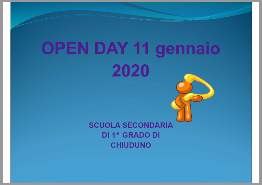 Immagine open day 2020 Sec. Chiuduno